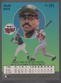 1991 Ultra #191 Shane Mack